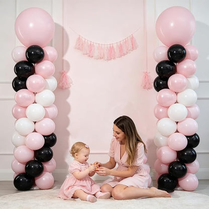 2 Sets Pink Black White Balloon Column Stand Kit - Image 4