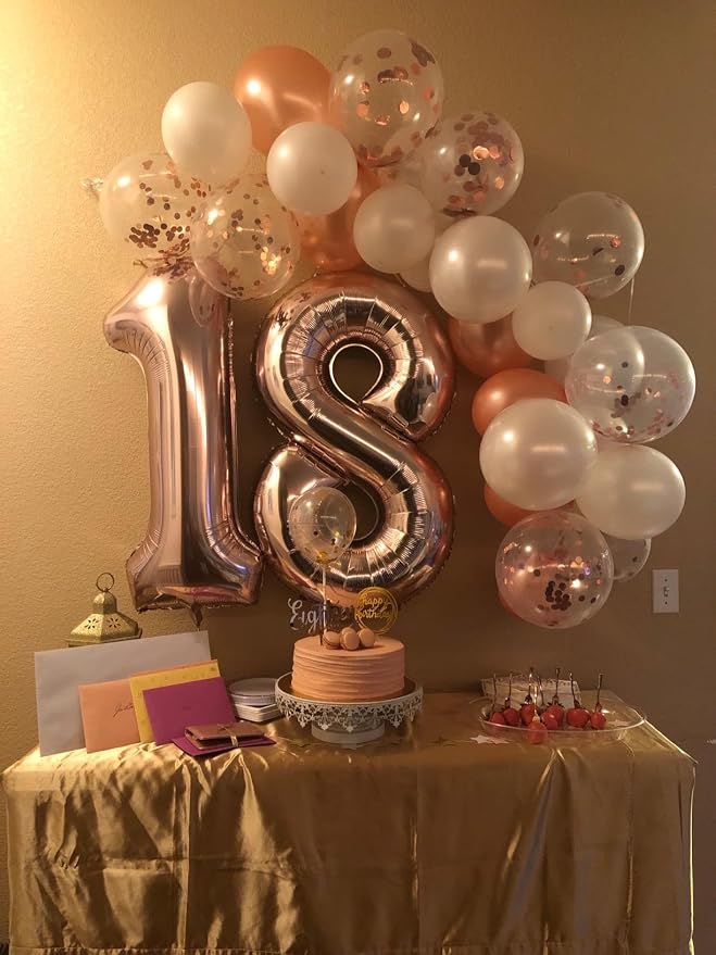 20 Balloons Number for 20th Birthday Party Decorations Women Men, Rose Gold | - Image 3