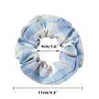 Colorful Plaid Bandana Scrunchies - 6PCS Hair Ties for Women (Assorted Patterns)