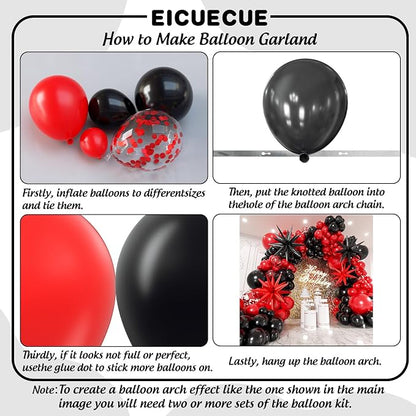 Red and Black Balloons Garland Arch Kit - Image 3