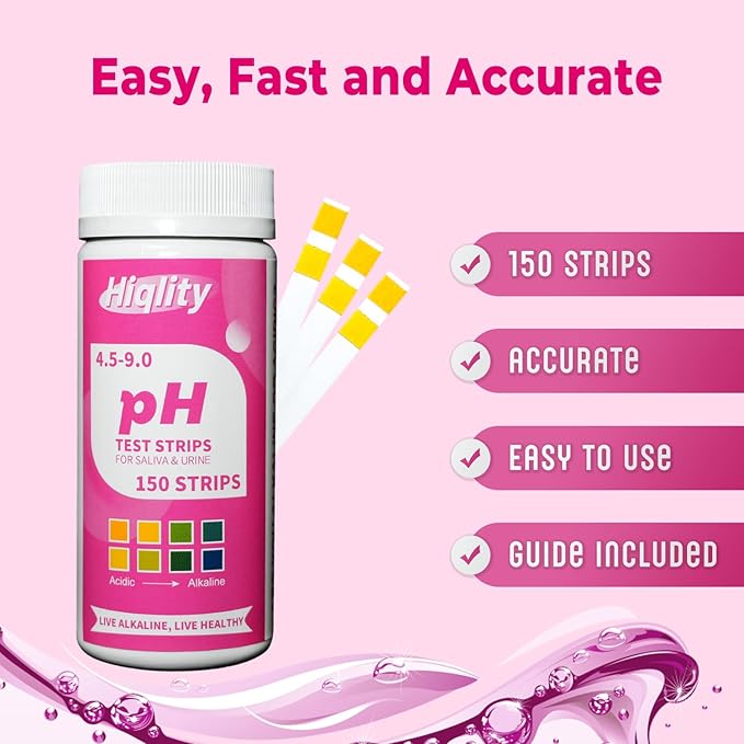pH Test Strips – 150 Count – pH Range 4.5–9 – for Urine and Saliva – Litmus Paper, pH Paper for Women and Male, and pH Balance Testing,Home Use