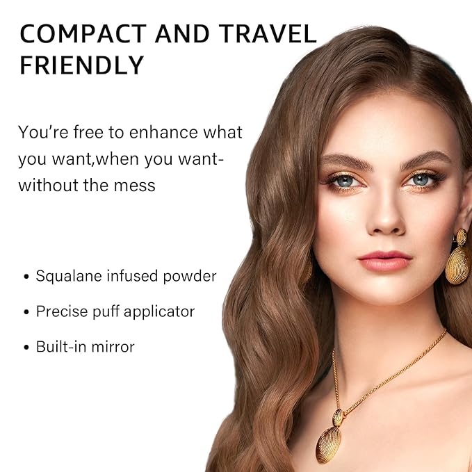 EFLY Root Touch Up Gray Hair Shadow Powder, Medium Brown, For Thinning Hair Women Men, Eyebrows, Beard Line, Instant Hair Color, 0.1411 Ounce, Synthetic Material Free, Temporary