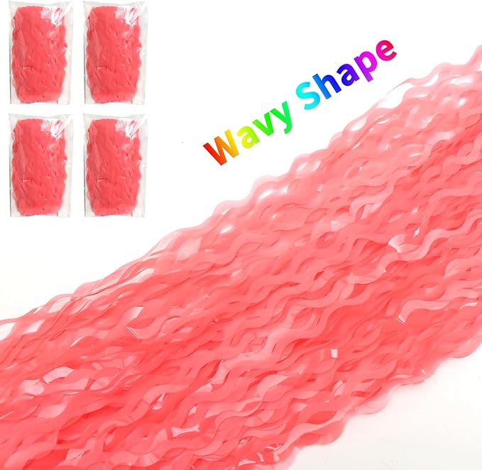 Wavy 4 Pack Watermelon Red Foil Curtain Backdrop - Image 4