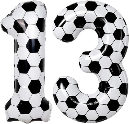 Soccer 13 Balloon Number, 40 Inch Soccer Number 13 Foil Balloon by Froova