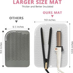 Larger Size Silicone Heat Resistant Mat for Curling Irons, Flat Irons, Hair Straightener and Other Hair Styling Tools, Portable Hot Tools Pad Cover for Travel Vanity Salon(12.0" x 9.0")