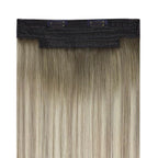 YoungSee 130G Wire Hair Extensions Human Hair Ombre Hair Extensions Wire Balayage Ash Blonde Ombre Platinum Blonde Fish Line Extension Real Human Hair for Women 22inch