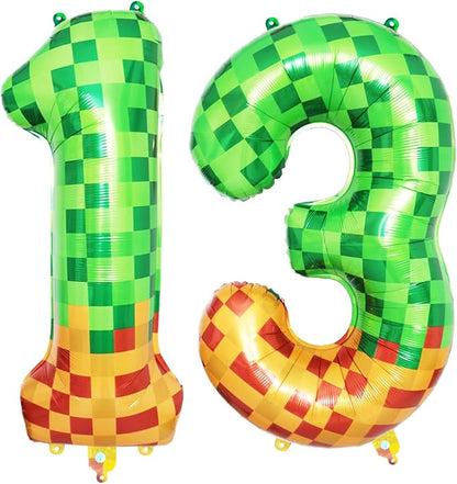 40 Inch Pixel Foil Number 13 Balloon by TNCDJKPA