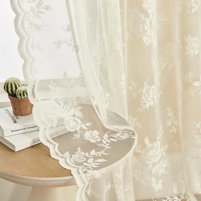 SEEKRIGHT Vintage Lace Curtains by SEEKRIGHTHomeDecor