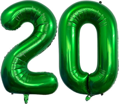 Number 20 Dark Green Balloons 40 Inch Giant Green 20 Numer Foil Helium Balloons by LHOAVWE