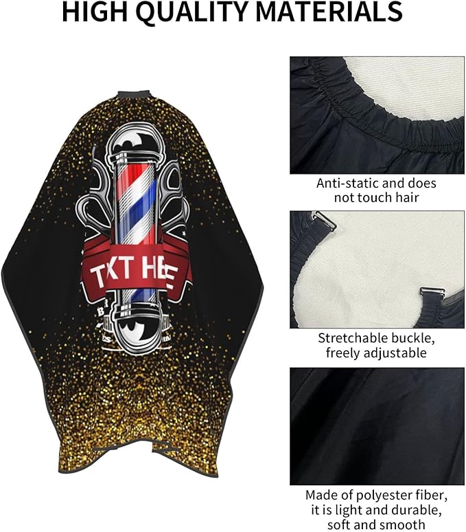 Custom Barber Cape for Men Personalized Professional Hair Cutting Cape with Text for Home Salon Barbershop