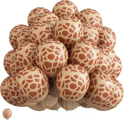 Giraffe Print Balloons Set, 12 Inch Safari Animal Deer Print Latex Balloons by Paeyeq