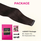 Lashey Seamless Clip in Hair Extensions Human Hair 110g 7pcs #2 Dark Brown Light Yaki Straight 22 Inch Remy Human Hair Clip in Extensions for Women