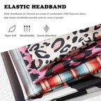 Olbye Boho Wide Turban Elastic Nonslip Headbands for Women Girls - Workout, Yoga, Running, Sweatband, African Bohemian Hair Wraps & Fashion Accessories (H- Leopard)