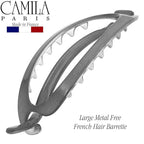 Camila Paris CP3115 French Hair Barrette Clip, Flexible Ponytail Holder No Metal Parts, Strong Hold Grip Hair Clips for Women, No Slip and Durable Styling Girls Hair Accessories, Made in France