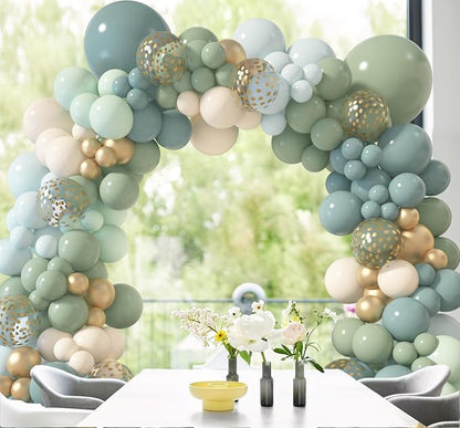 Amandir 173Pcs Dusty Blue Green Balloon Garland Arch Kit | Haze Fog Blue Ash - Image 5