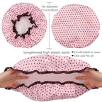 TCOTBE 4 Pieces Shower Cap for Women, Elastic and Reusable, Environmental Protection Hair Bath Caps, Double Waterproof Layers Bathing Hat