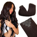 GOO GOO Clip in Hair Extensions Real Human Hair, Remy Human Hair Extensions Clip ins for Women, Natural Human Hair, 22inch 160g 7Pcs, #2A Light Brown