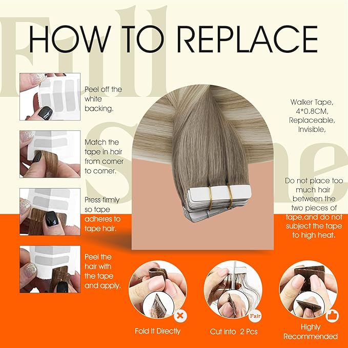 Full Shine Balayage Tape in Hair Extensions Color 19/8/60 Seamless Skin Weft Tape in Human Hair Extensions 22 Inch Double Sided Hair Extension Tape ins 50G Straight Glue in Extensions 20Pcs Women