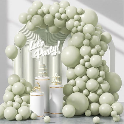Awenztech 122pcs Sage Green Latex Balloons in 18 12 10 5 inches | Wedding by Awenztech