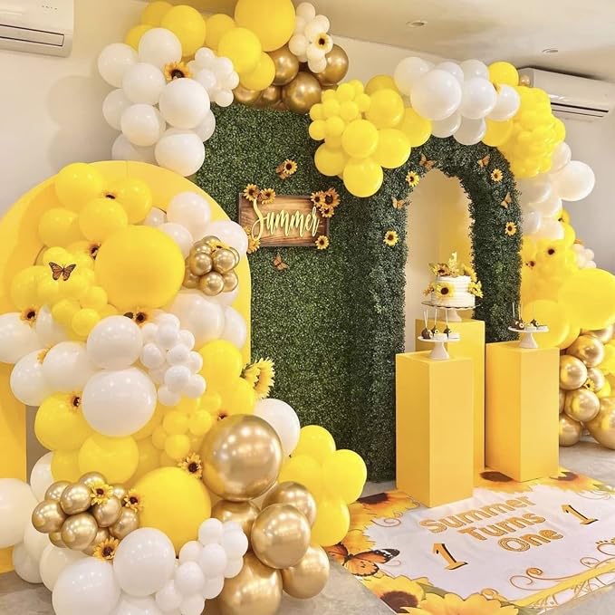 Voircoloria 130pcs Yellow Balloons Garland Arch Kit, 18 12 10 5 Inch | - Image 5