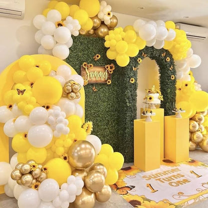 Voircoloria 130pcs Yellow Balloons Garland Arch Kit, 18 12 10 5 Inch | - Image 5
