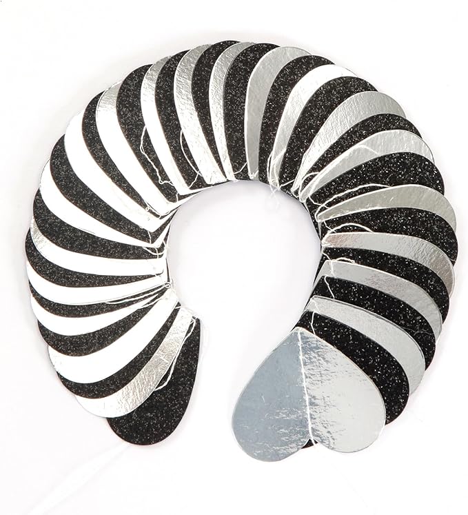 Black White-Silver Party-Decoration Heart Garland - 52ft 21st Men Birthday New - Image 3