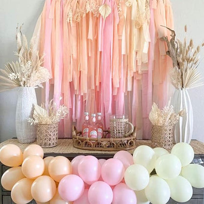 PartyWoo Pink Peach Light Hot Dark White Crepe Paper Streamers 6pcs 492 FT | - Image 4