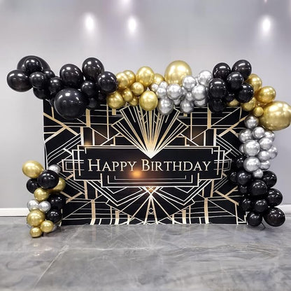 Black and Gold Balloons Set, 12 Inch Black Gold Silver Balloon New Year Eve - Image 8