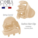 Camila Paris CP3290 French Hair Clip for Women, Set of 2 Small Nude Girls Hair Claw Clips Fashion Durable Hair Accessories for Women, Luxury Ladies Strong Hold No Slip Grip Clamp, Made in France