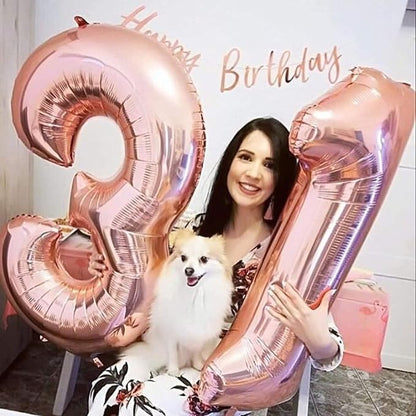 40 Inch Rose Gold 13 Number Balloons Giant Jumbo Huge 13 or 31 Foil Mylar - Image 5