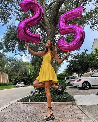 Number Balloons 40 Inch Rose Purple 4 Balloon - Image 2
