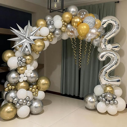 60pcs Gold and Silver Balloons, Metallic Pearl Silver Gold Balloons Clear - Image 7