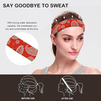 Paisley Bandana Red Headband for Men Sweatband Headbands for Running, Cycling, Football, Yoga, Unisex Hairband