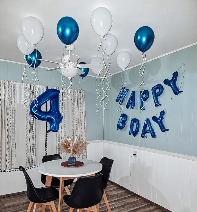 40 Inch Number 4 Balloon, Inflation Straw & Self-Sealing, Leak-Proof Aluminum - Image 2