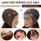 250% Density SKINLIKE Real HD Lace Frontal Wigs, 13x6 Full Frontal Curly Pre-Plucked Bleached Knots Invisible HD Lace Wig Chocolate Brown Human Hair Wig 24Inch