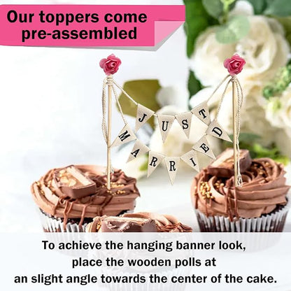 Wedding Cake Topper Ivory Durable Cotton Wood Pole - Image 4