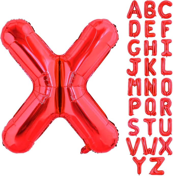 Red Letter X Balloons, X Balloon 40 Inch X Balloons Letter by BBPOOL