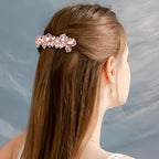 Joez Wonderful Rhinestone Hair Clips, Bridal Hair Accessories for Women, Sparkly Crystal Hair Pins, Fancy Hair Barrettes for Wedding, Bride, Long Hair (Pink Butterfly, 1 Pcs)