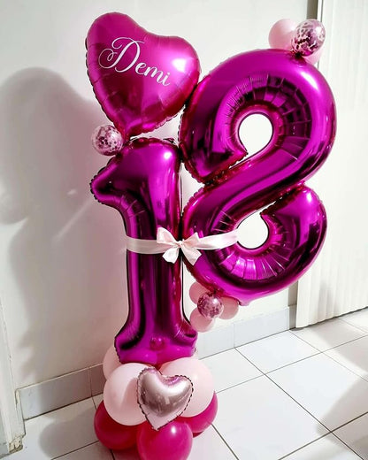 Hot Pink 28 Number Balloons, 40 Inch Giant Number 28 Balloons Foil Mylar Helium - Image 4