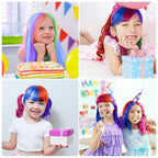 MSDADA New Hair Chalk Comb Temporary Hair Color Dye for Girls Kids with Light Color Hair, Washable Hair Chalk for Girls Age 4 5 6 7 8 9 10 Birthday Cosplay DIY, Easter Stocking Suffer (Pink)