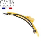 Camila Paris CP2815 French Hair Barrette Clip for Girls, Handmade, Beige, Metal-Free Closure Strong Hold Grip Hair Clips for Women, No Slip Durable Styling Girls Hair Accessories, Made in France