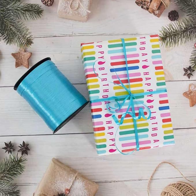 TONIFUL 500 Yards Teal Blue Curling Ribbon Balloon String Gift Wrapping | - Image 3