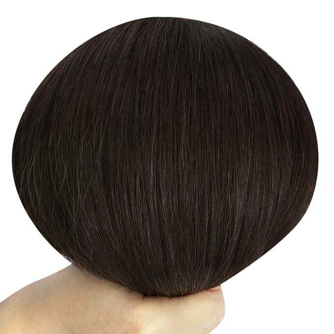 YoungSee Wire Hair Extensions Brown Human Hair Wire Extensions Darkest Brown Blend Naturally One Piece Hair Extensions Real Human Hair 80G 16Inch