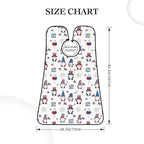 Strong Suction Cup Beard Grooming Bib, Non-Stick Hair Catcher, Waterproof, for Shaving, 4Th of July American Flag Independence Cute Gnomes