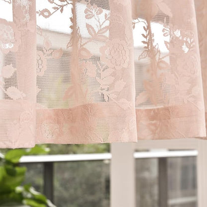 FINECITY Blush Lace Valance Curtain - Image 4