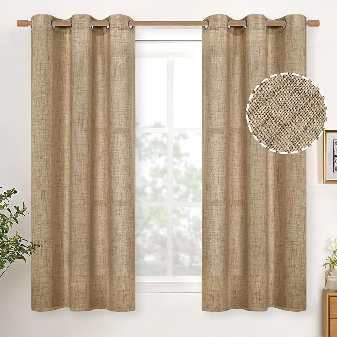 YoungsTex Toffee Linen Curtains 54 Inch Length by YoungsTex