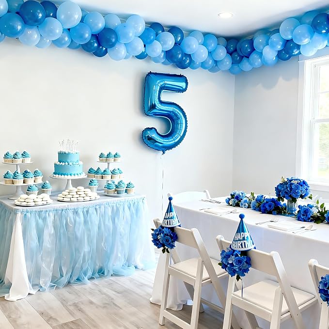 40 Inch Navy Blue 5 Balloon for 5th Birthday Party, Helium Giant Foil Number 5 - Image 3