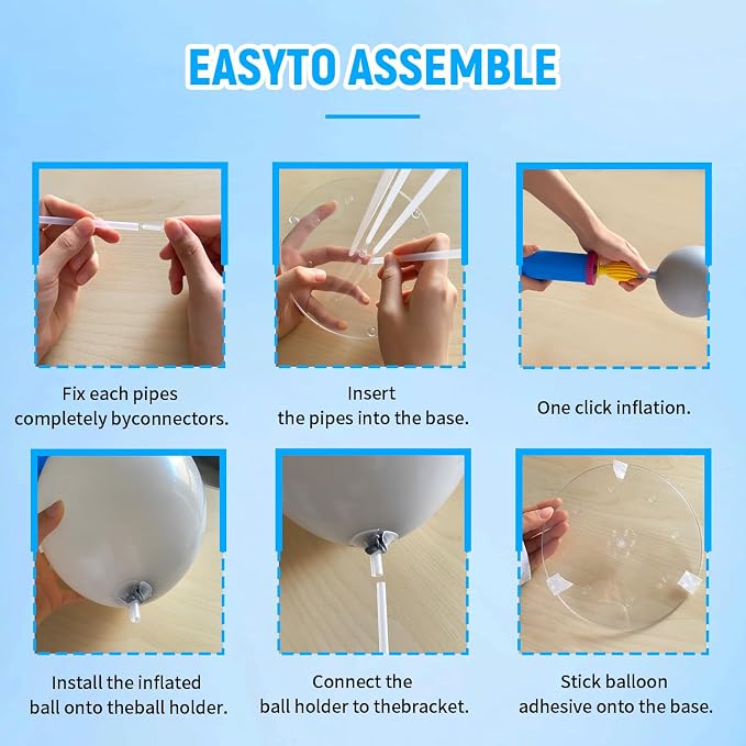 6 Sets Balloon Stand Kit, Balloon Sticks Holder - Image 4
