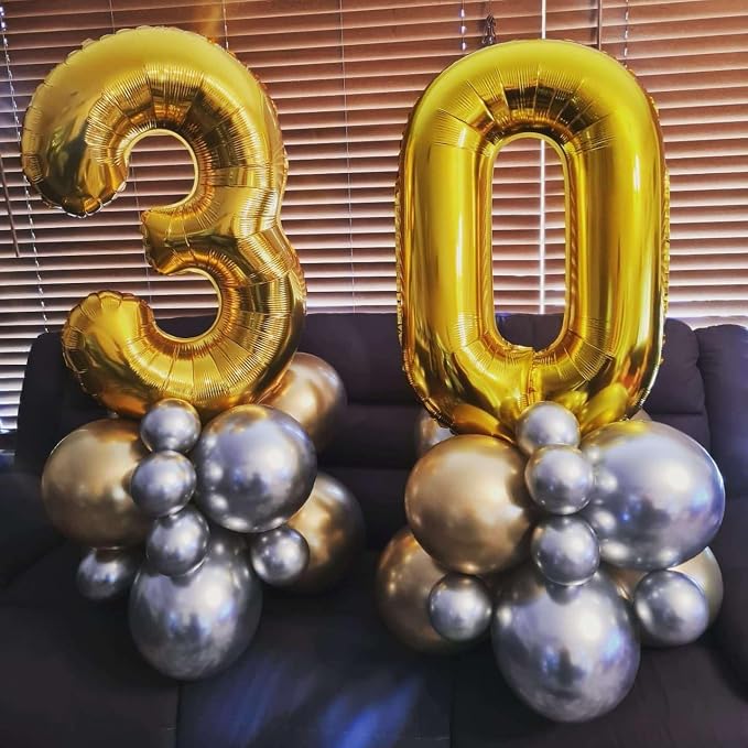 Gold 35 Number Balloons, 40 Inch Giant Number 35 Balloons Foil Mylar Helium - Image 3