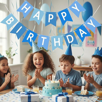 Happy Birthday Banner Sign, Birthday Garland Wall Door Hanging Banners Flag - Image 4